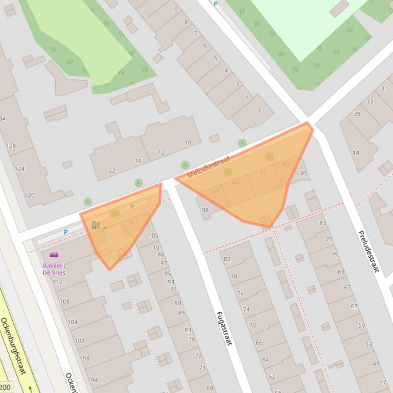 Kaart van postcodegebied 2553VJ.
