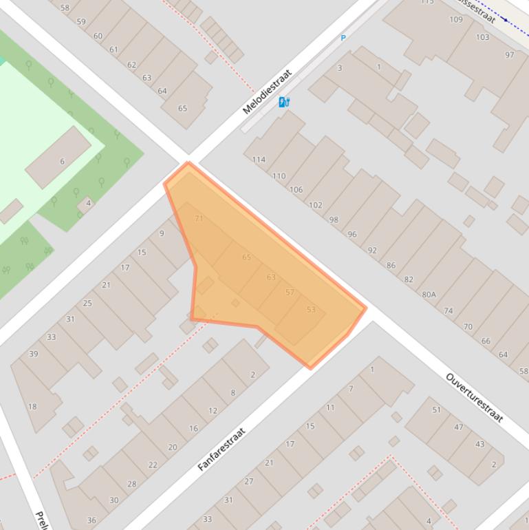 Kaart van postcodegebied 2553VN.