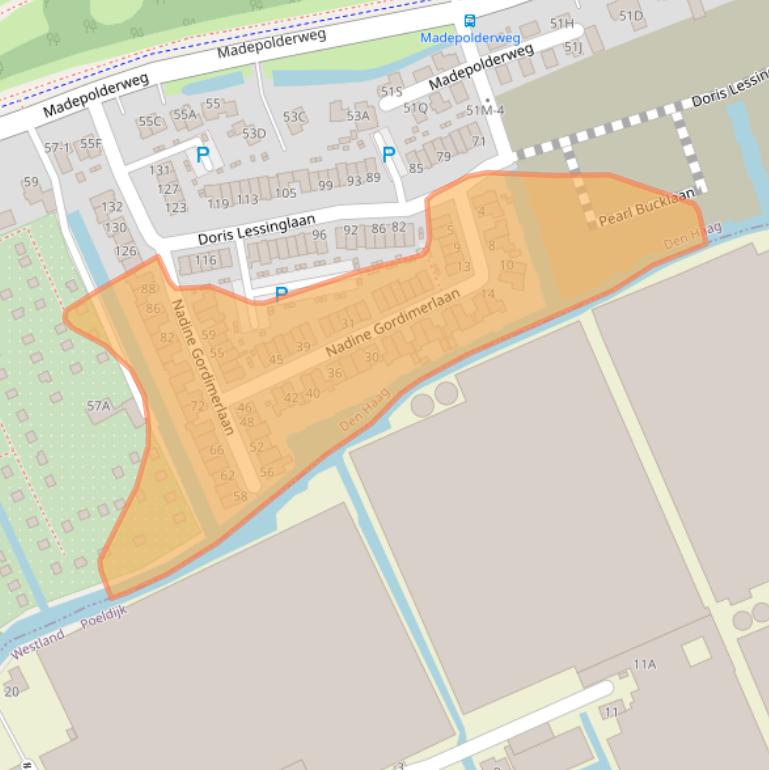 Kaart van postcodegebied 2553ZA.