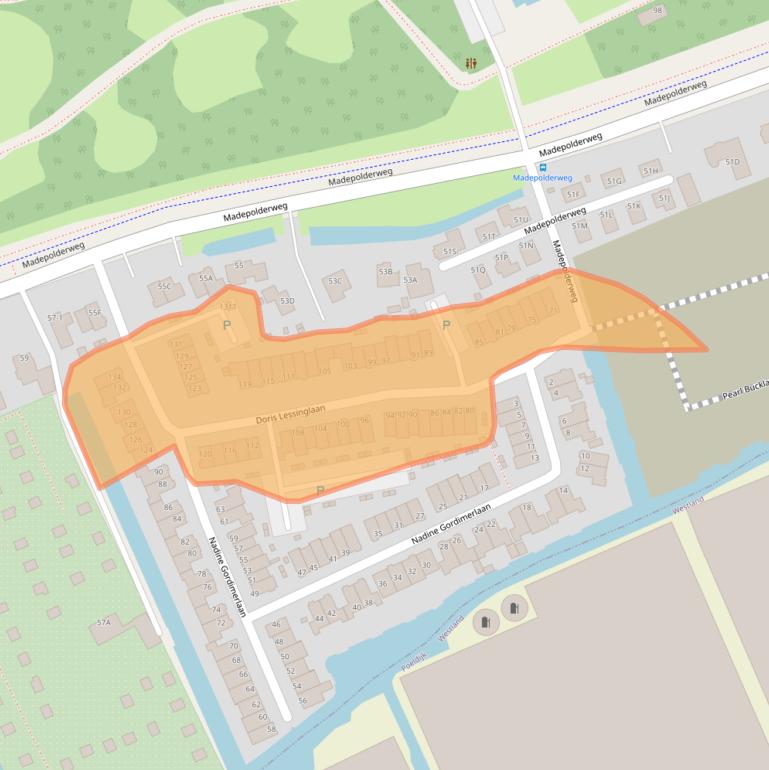 Kaart van postcodegebied 2553ZB.