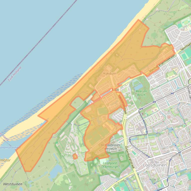 Kaart van postcodegebied 2554.