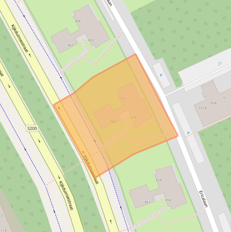 Kaart van postcodegebied 2554AC.