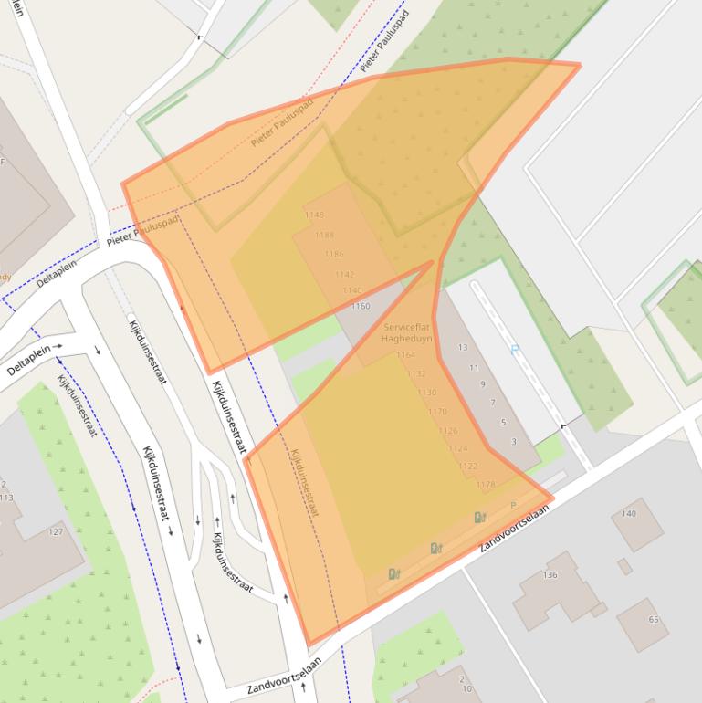 Kaart van postcodegebied 2554AN.