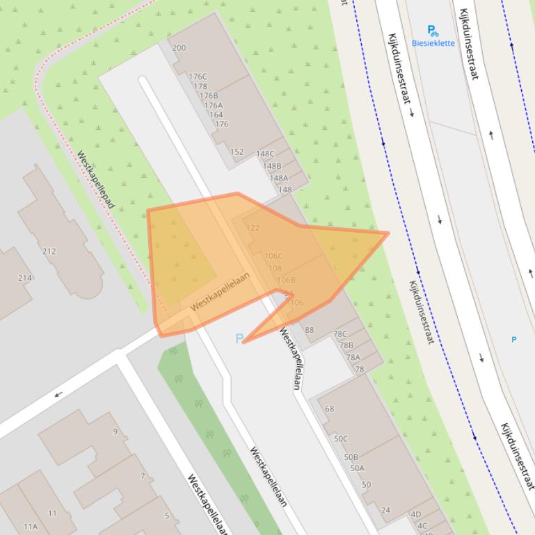 Kaart van postcodegebied 2554BA.