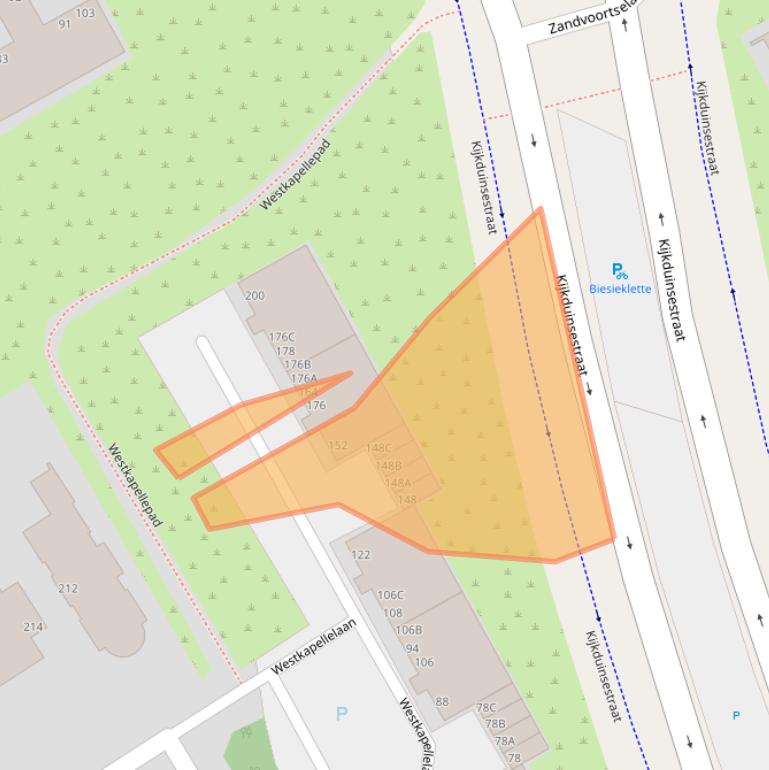 Kaart van postcodegebied 2554BB.