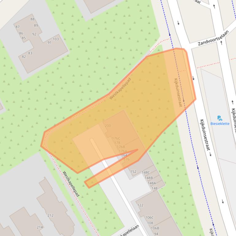 Kaart van postcodegebied 2554BC.