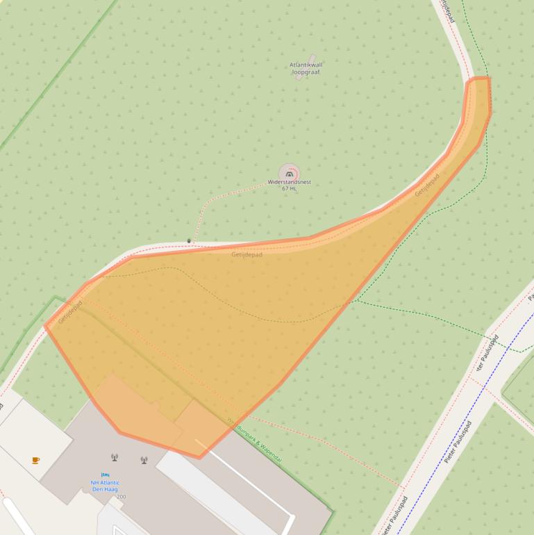 Kaart van postcodegebied 2554DZ.