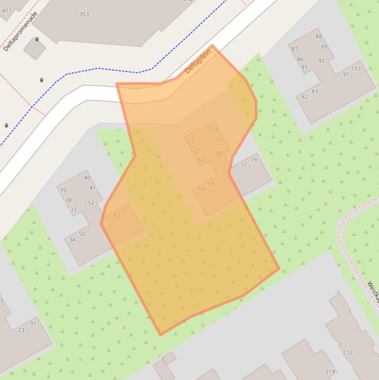 Kaart van postcodegebied 2554EE.