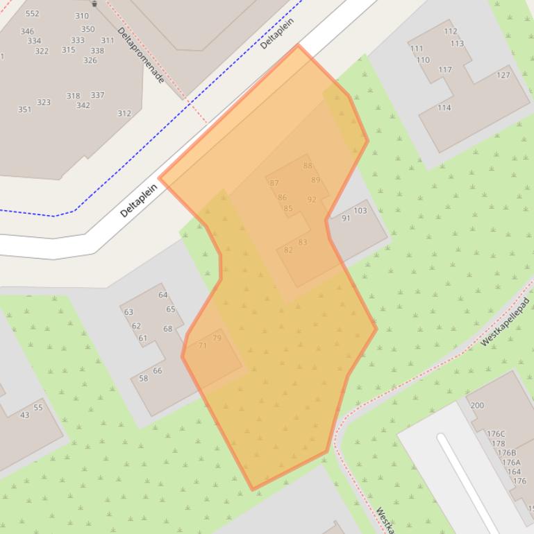 Kaart van postcodegebied 2554EG.