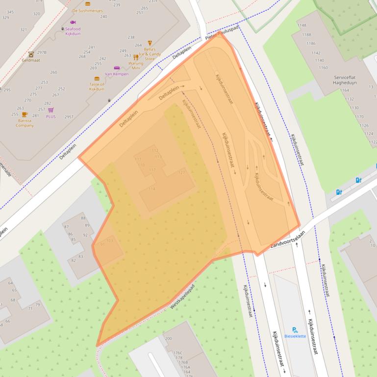 Kaart van postcodegebied 2554EH.