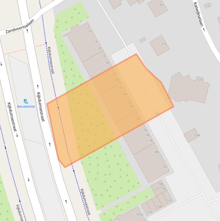 Kaart van postcodegebied 2554EL.