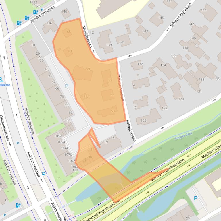 Kaart van postcodegebied 2554EP.