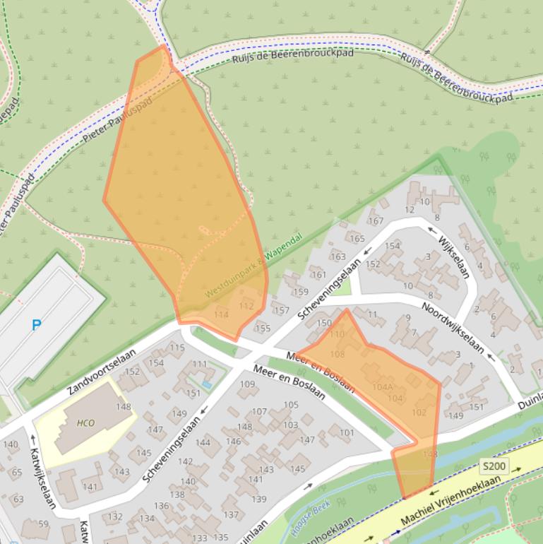 Kaart van postcodegebied 2554GA.