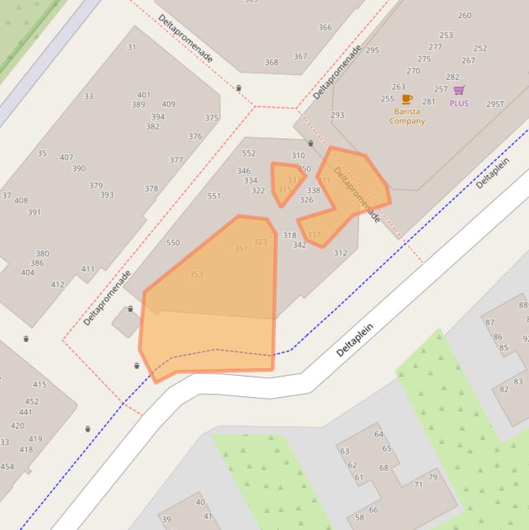 Kaart van postcodegebied 2554GT.