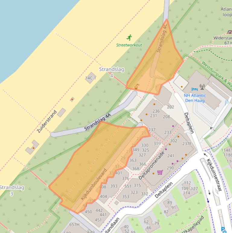 Kaart van postcodegebied 2554GZ.