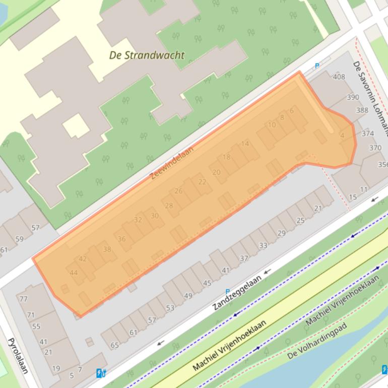 Kaart van postcodegebied 2554HC.