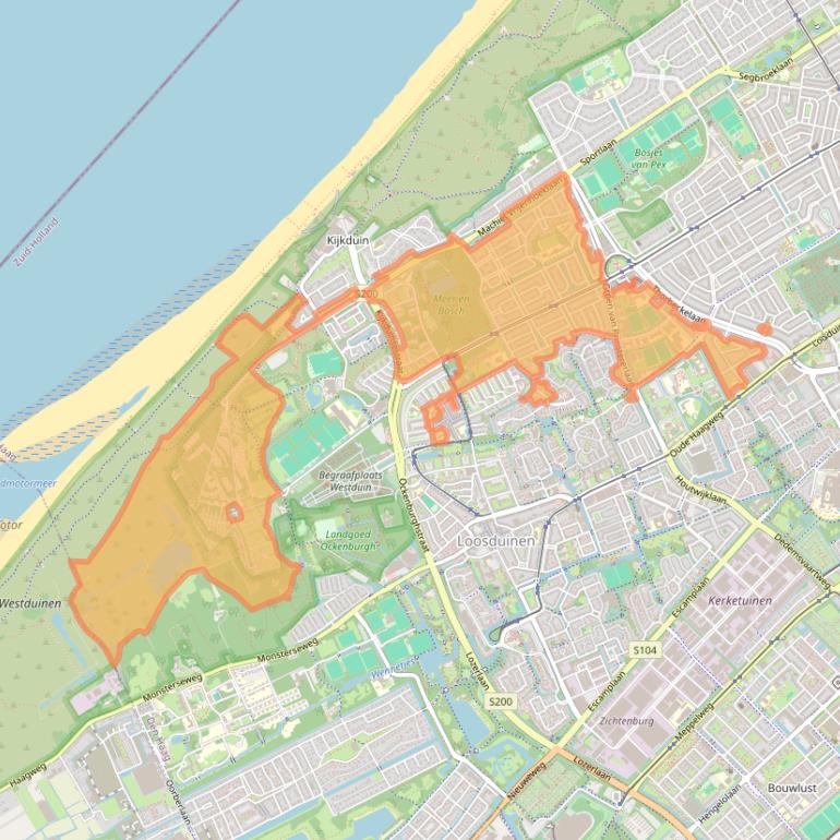 Kaart van postcodegebied 2555.