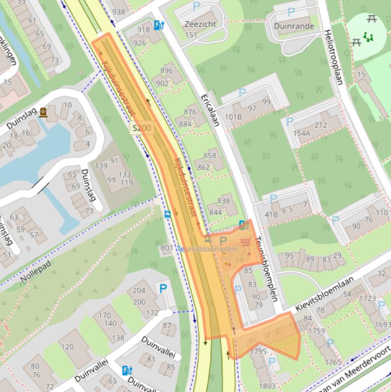 Kaart van postcodegebied 2555AA.