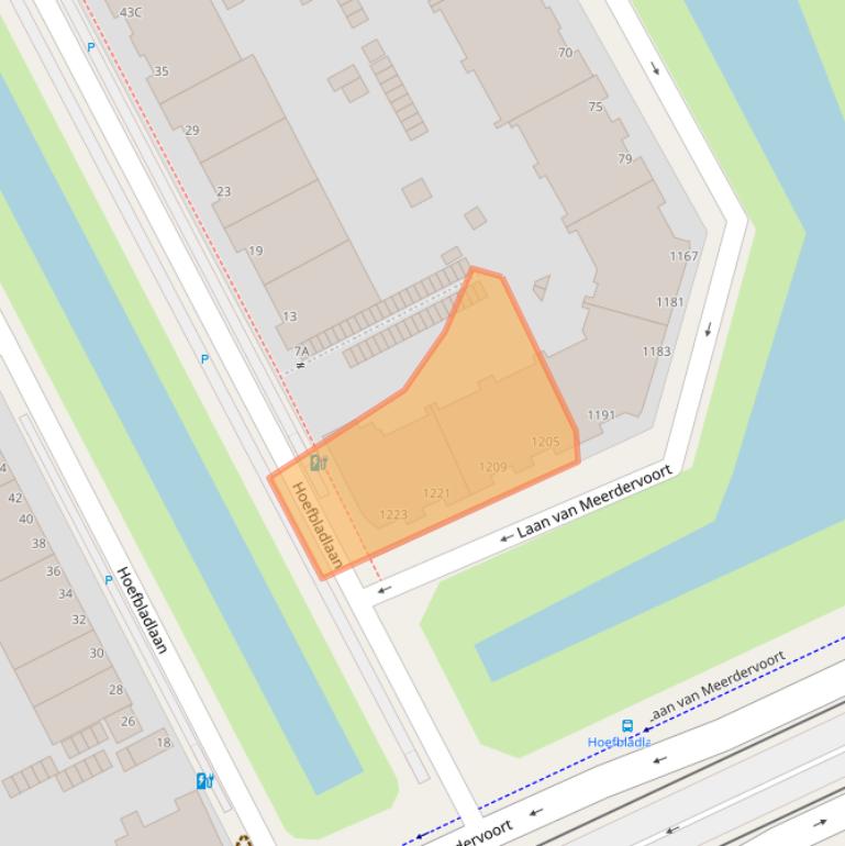 Kaart van postcodegebied 2555BD.