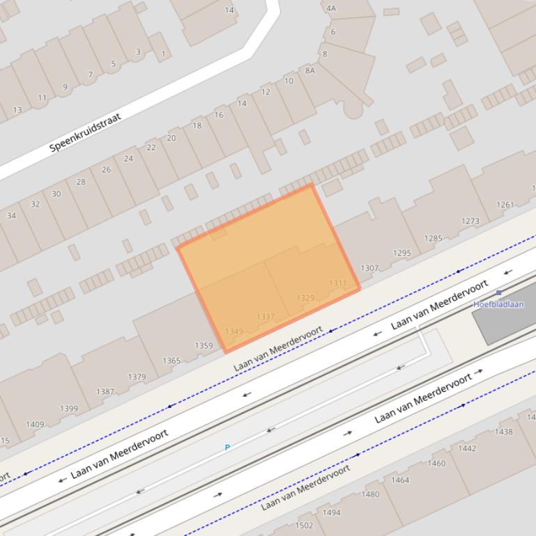 Kaart van postcodegebied 2555BH.