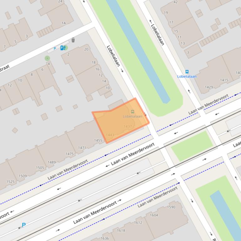 Kaart van postcodegebied 2555BL.