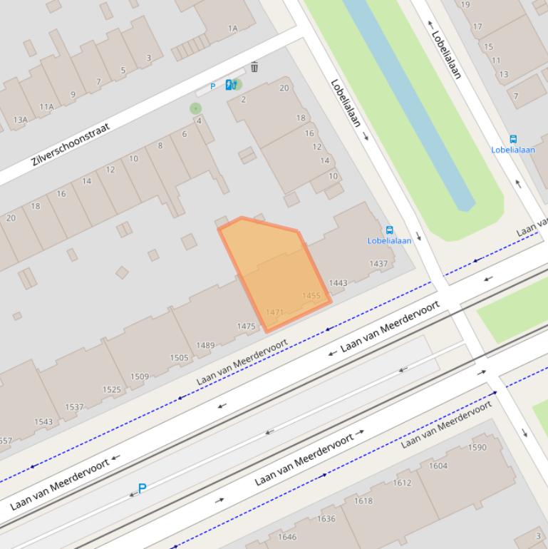 Kaart van postcodegebied 2555BM.