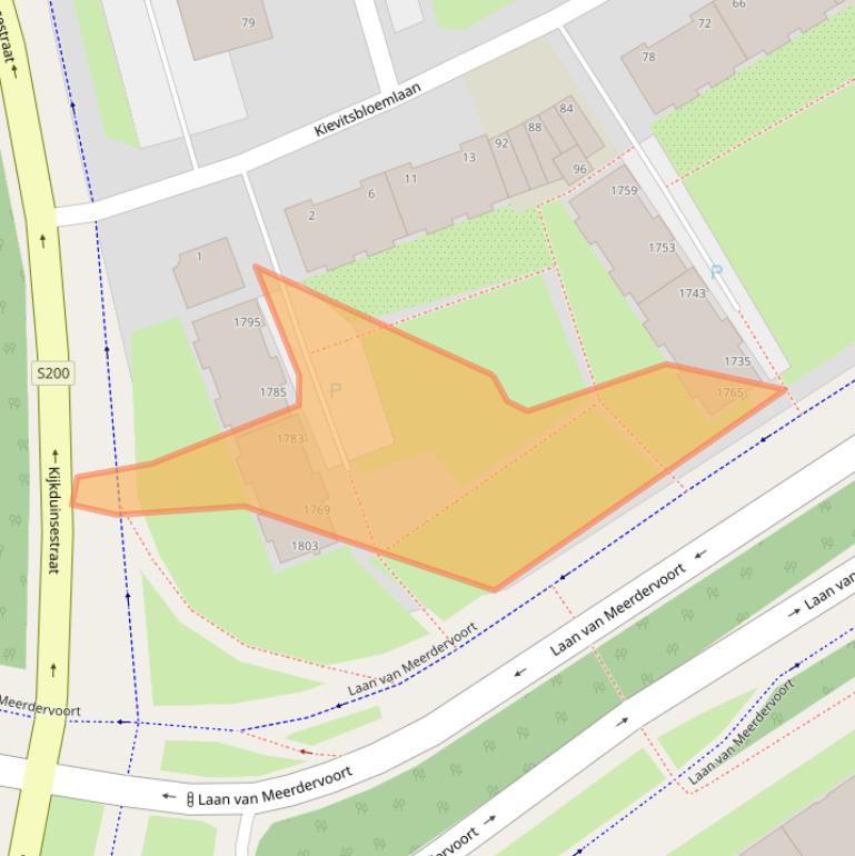 Kaart van postcodegebied 2555BW.