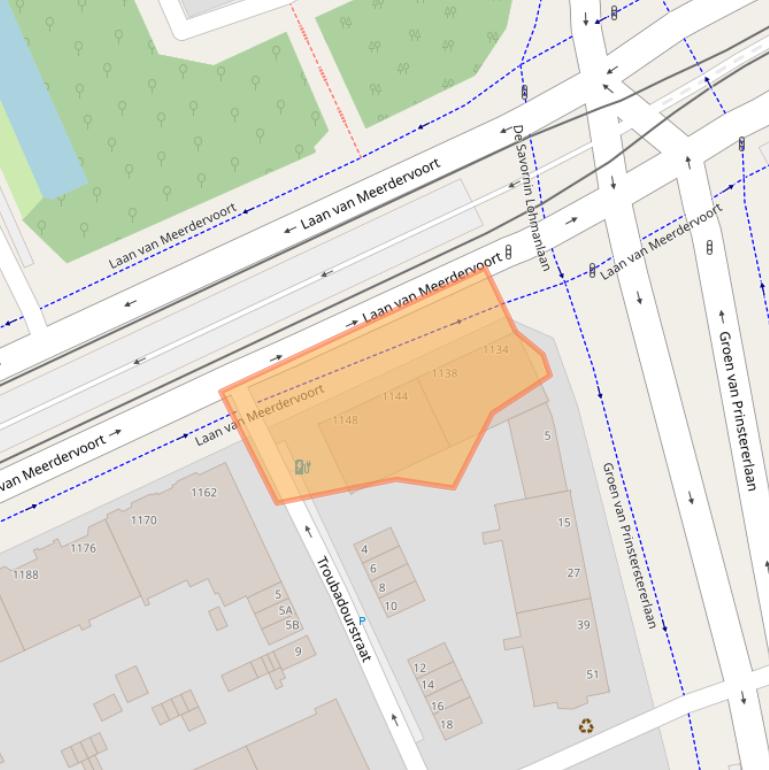 Kaart van postcodegebied 2555CA.