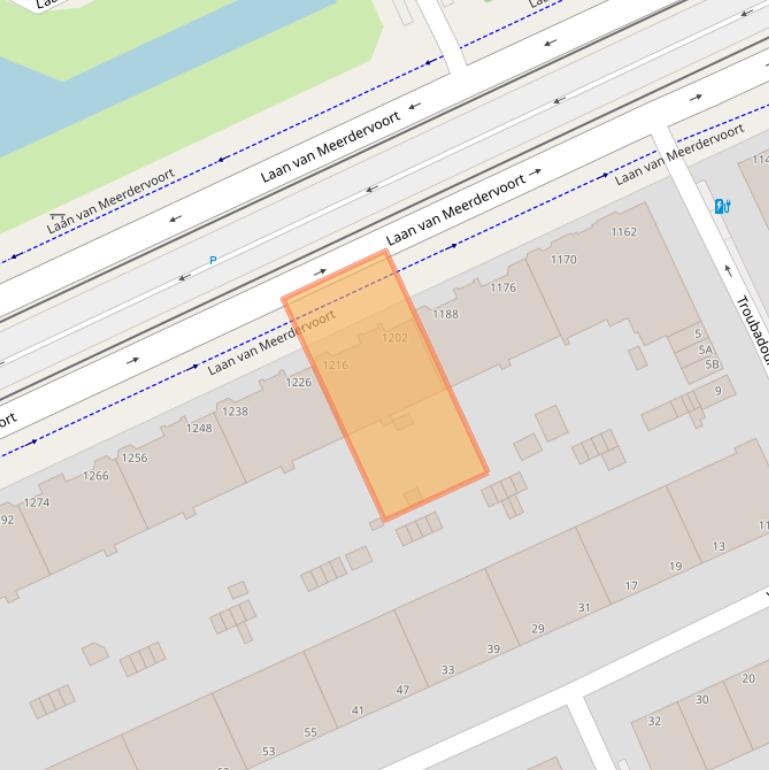 Kaart van postcodegebied 2555CC.