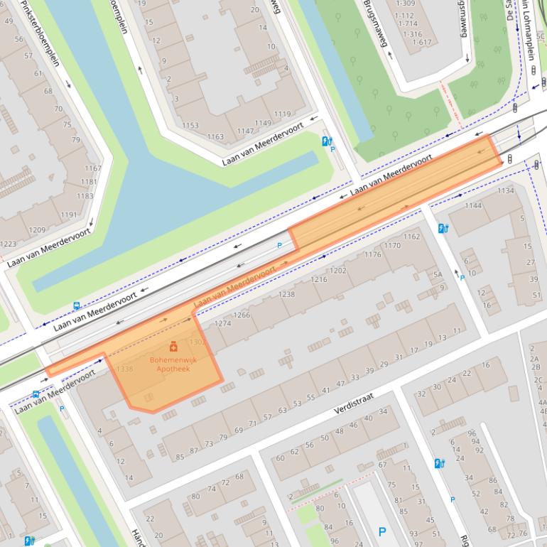 Kaart van postcodegebied 2555CG.