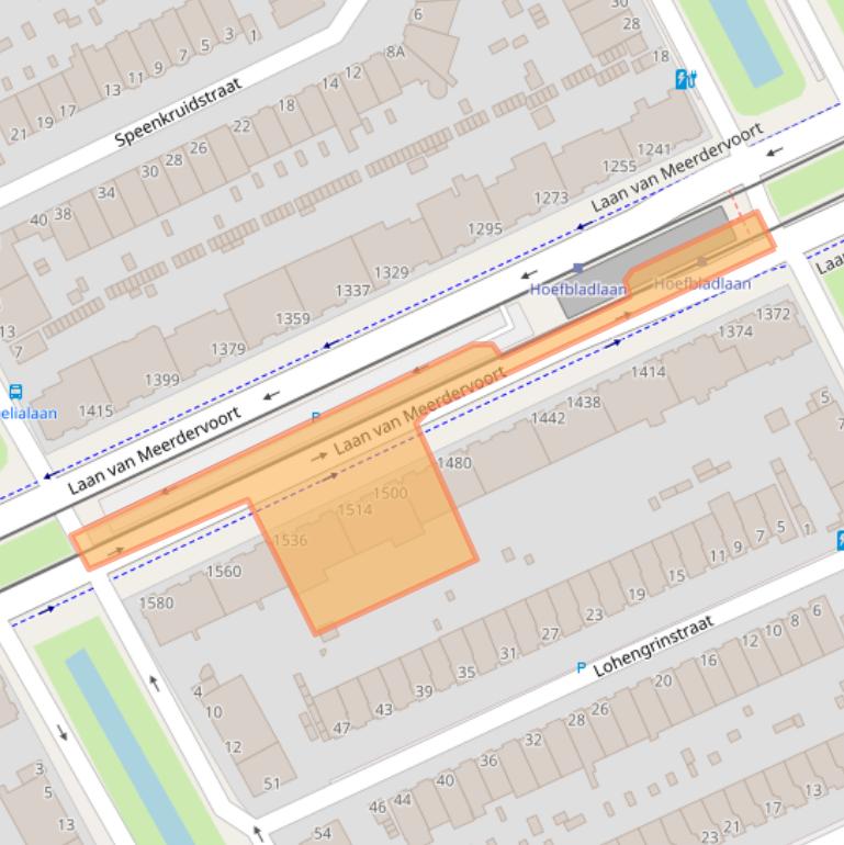 Kaart van postcodegebied 2555CM.