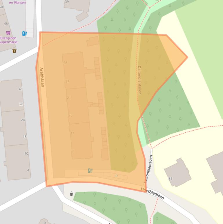 Kaart van postcodegebied 2555DG.