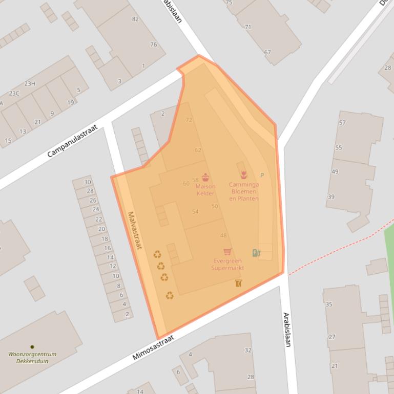 Kaart van postcodegebied 2555DL.