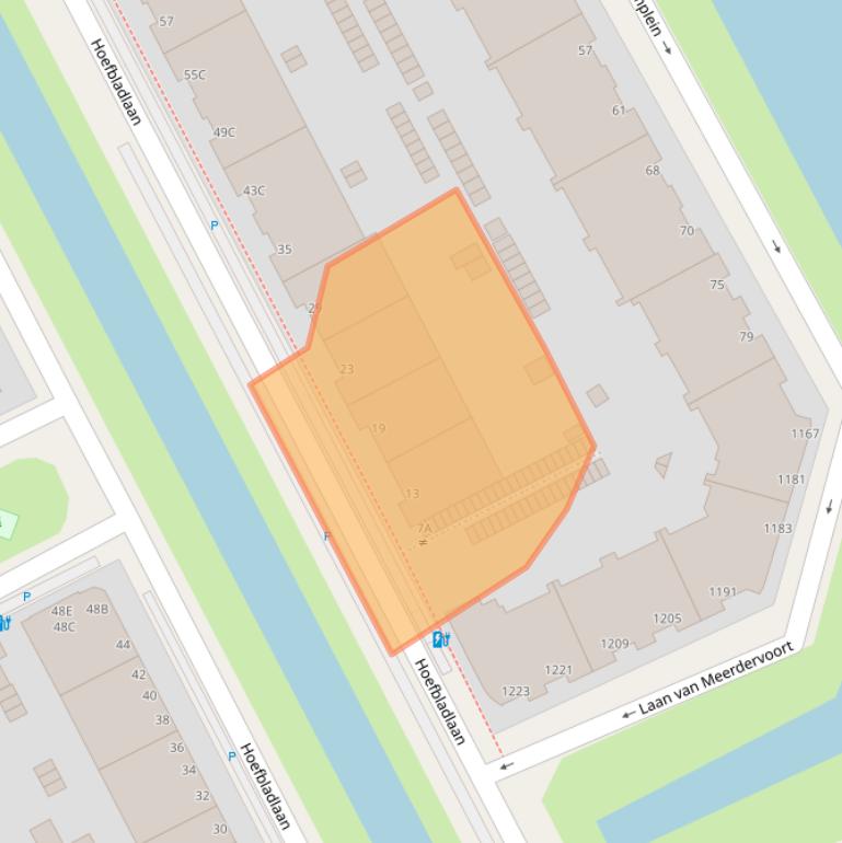 Kaart van postcodegebied 2555EA.