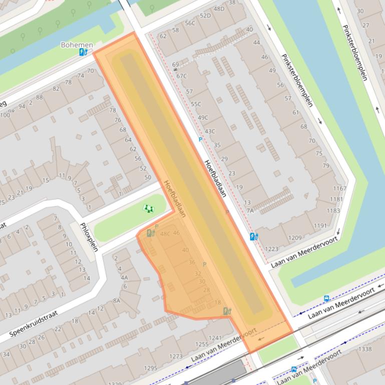 Kaart van postcodegebied 2555EG.