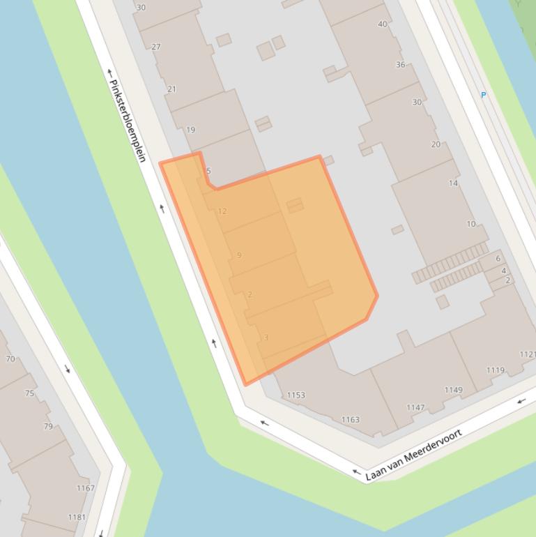 Kaart van postcodegebied 2555EL.