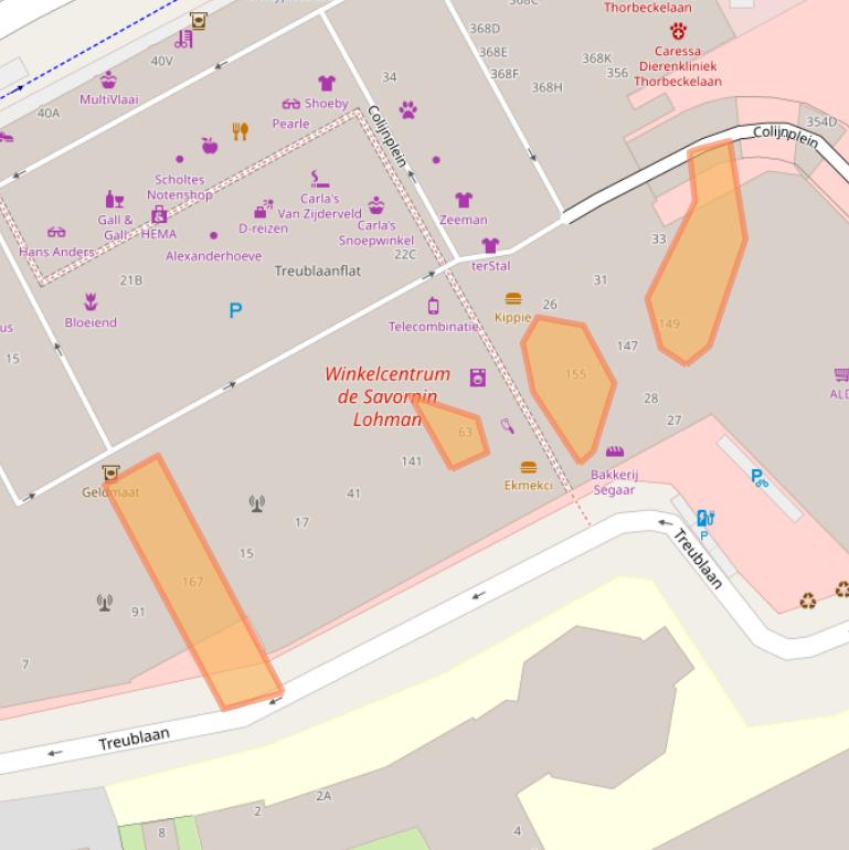 Kaart van postcodegebied 2555HE.