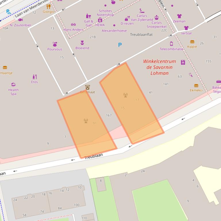 Kaart van postcodegebied 2555HG.