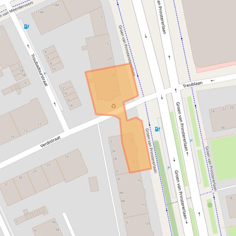 Kaart van postcodegebied 2555HK.