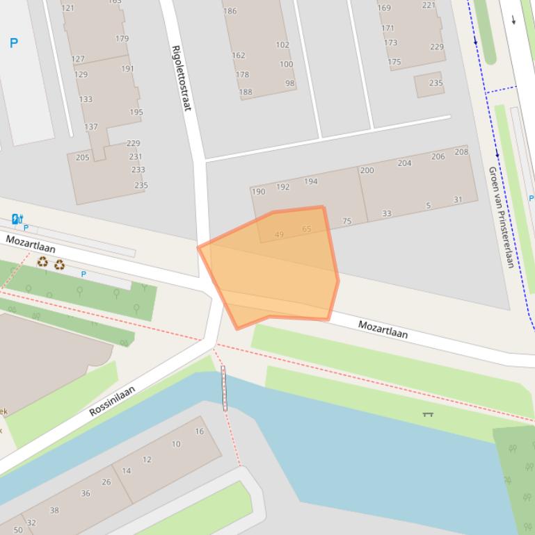 Kaart van postcodegebied 2555JC.