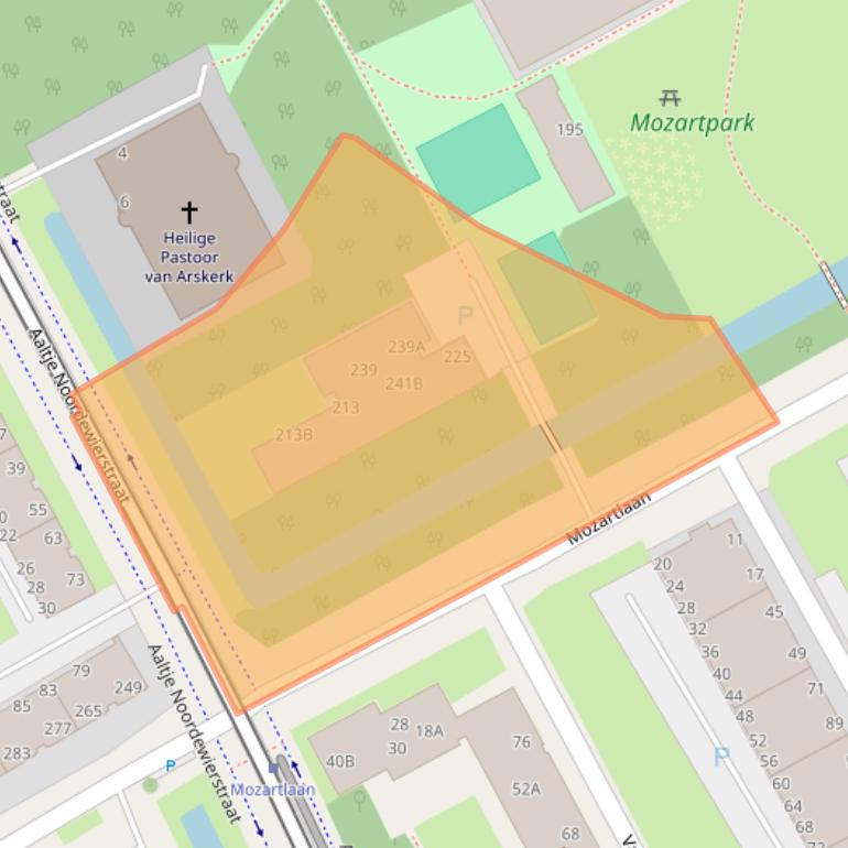 Kaart van postcodegebied 2555JE.