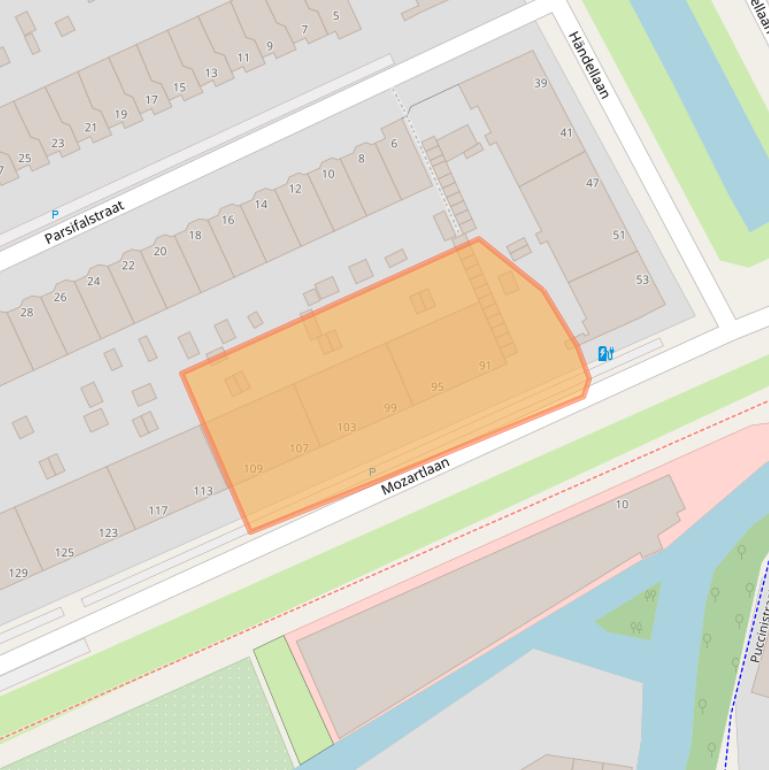 Kaart van postcodegebied 2555JG.