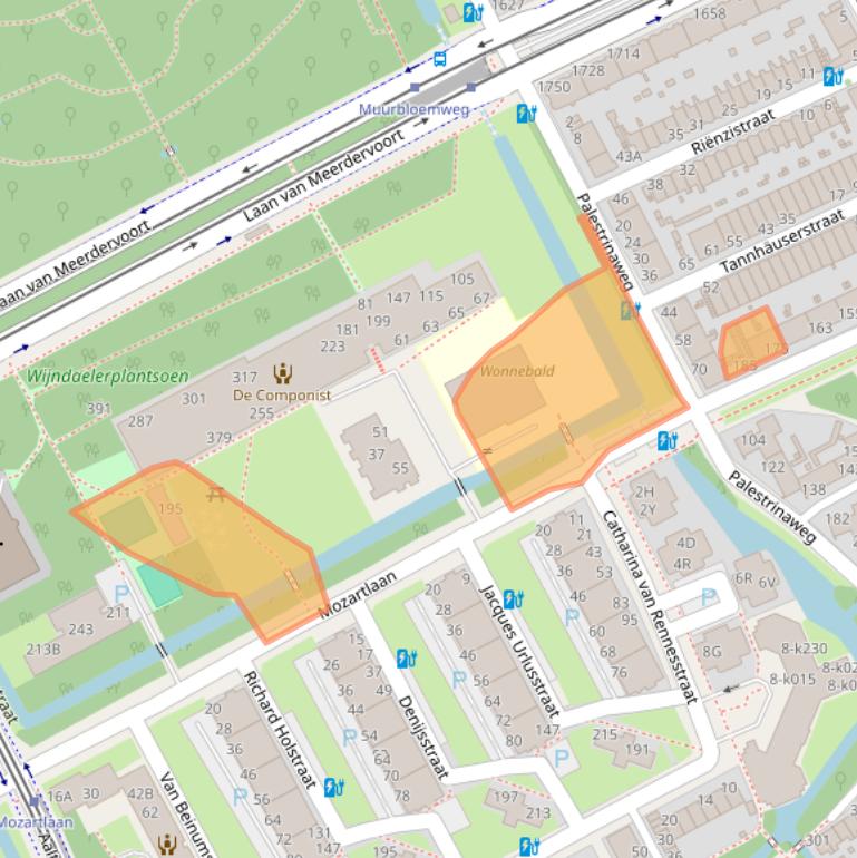Kaart van postcodegebied 2555JK.