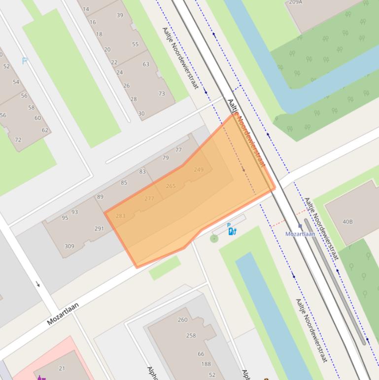 Kaart van postcodegebied 2555KA.