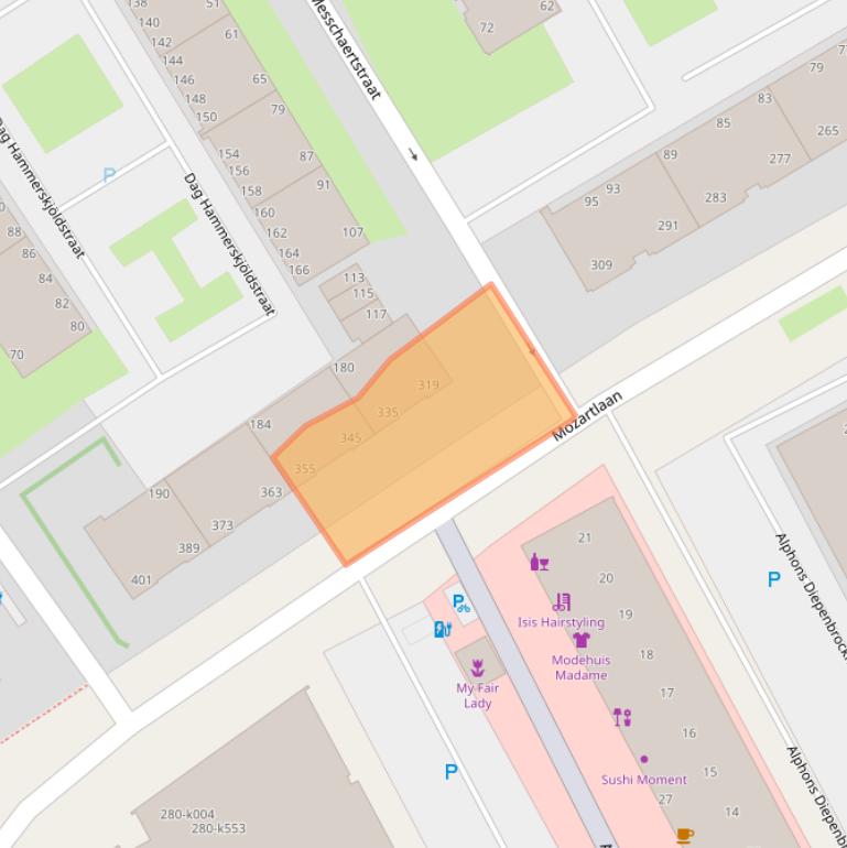 Kaart van postcodegebied 2555KC.