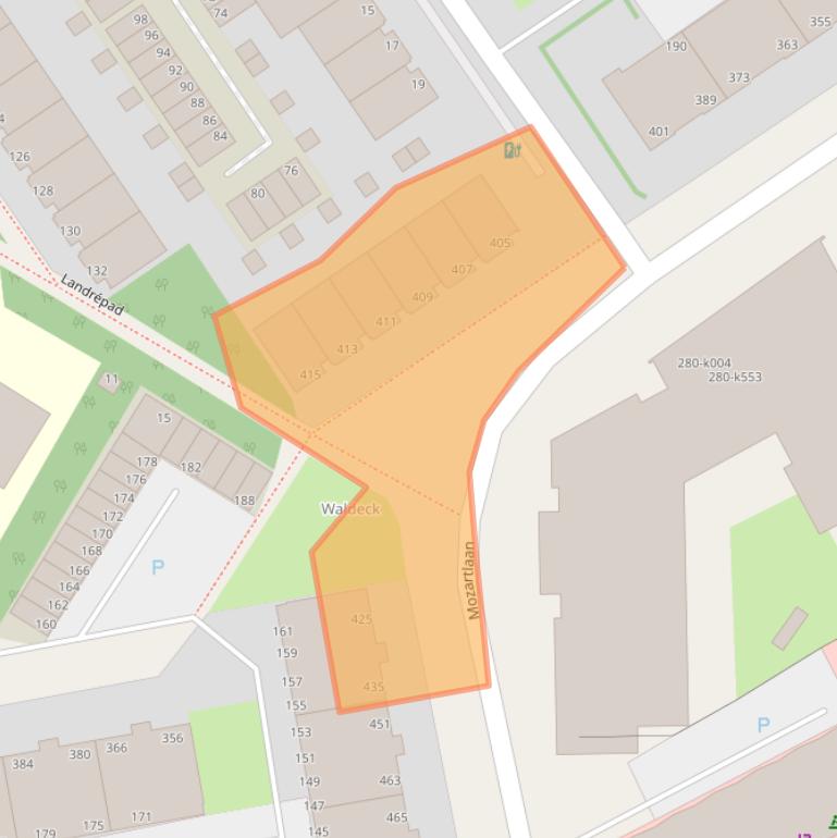 Kaart van postcodegebied 2555KE.