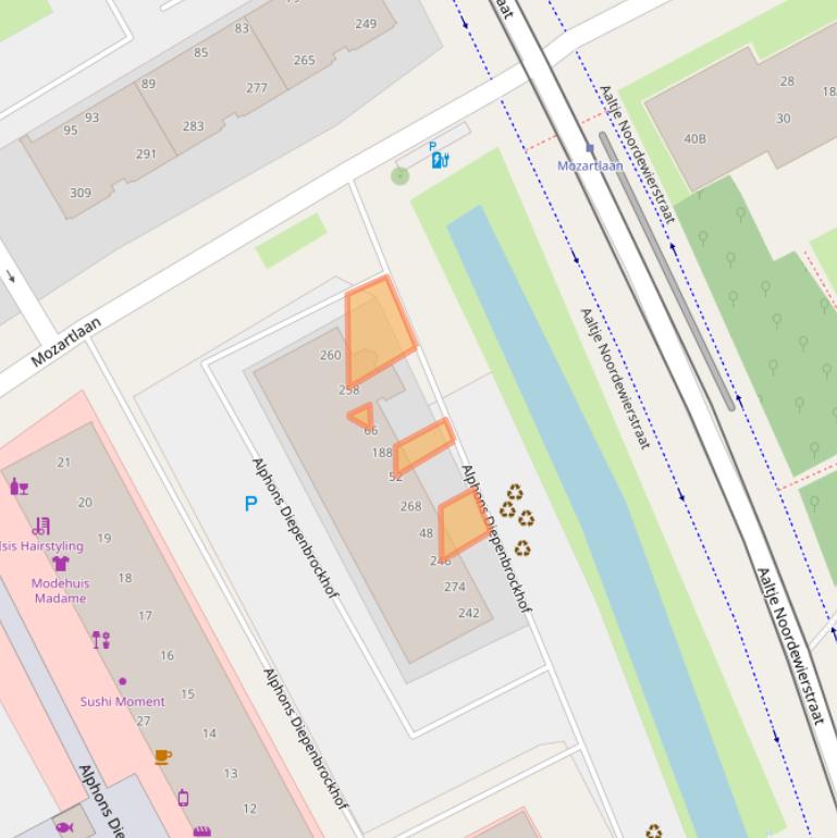 Kaart van postcodegebied 2555KK.