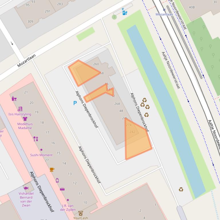 Kaart van postcodegebied 2555KL.