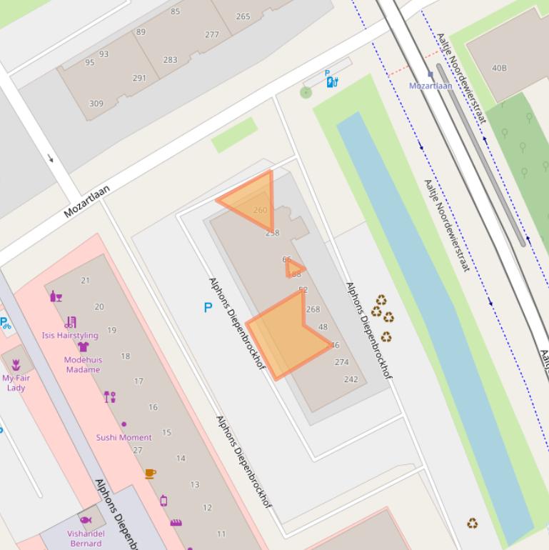 Kaart van postcodegebied 2555KN.