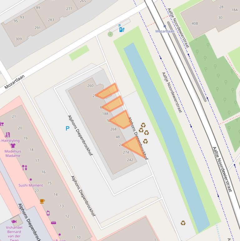 Kaart van postcodegebied 2555KP.